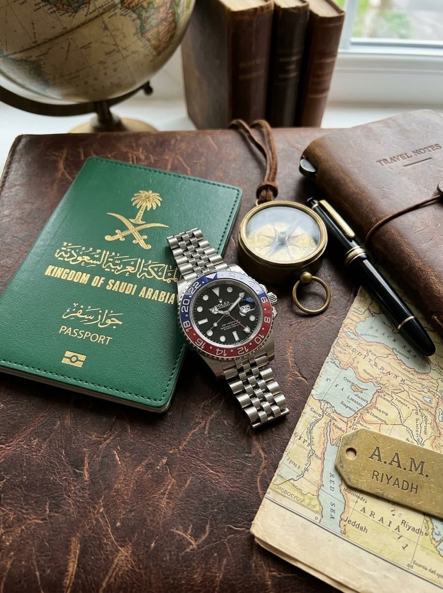 AI product photography scene — watch gmt passport | rawbit